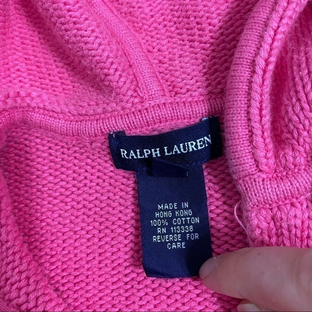 Ralph Lauren Pink Full Zip Sweatshirt Sz 5 Kids